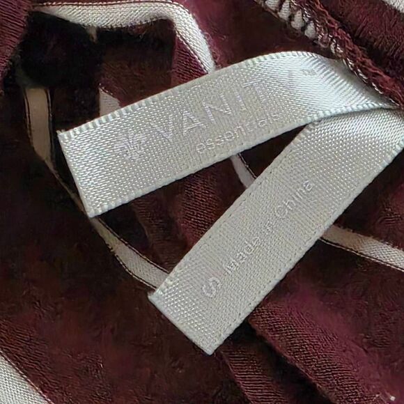 Vanity M Maroon Stripe Lace Sleeve 3/4 Tunic Top - Picture 6 of 9